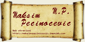 Maksim Pečinoćević vizit kartica
